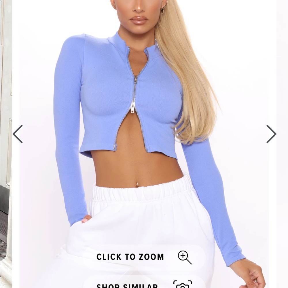 fashion nova never too faced crop long sleeve